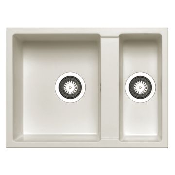 Prima Granite Undermount Sink with 1.5 Bowl & Waste 590mm - White