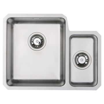 Prima R25 Stainless Steel Undermount Sink with 1.5 Bowl & Waste 540mm - Left Hand