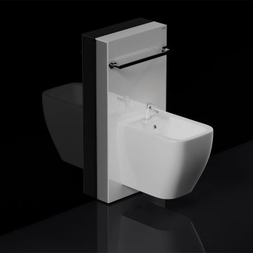 RAK Ecofix Obelisk Cistern Cabinet for Wall Hung Bidet - Black