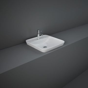 RAK Variant 420mm 1 Tap Hole Drop In Square Basin - White