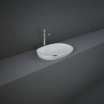 RAK Variant 500mm 0 Tap Hole Drop In Oval Basin - White