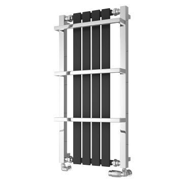 Reina Ashen Heated Towel Rail 1000mm x 490mm - Chrome / Black