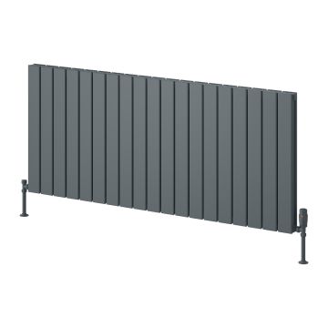 Reina Piatto Double Horizontal Designer Radiator 600mm x 1420mm - Anthracite