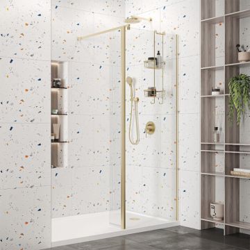 Roman Haven Select 8mm Corner Wetroom Panel 900mm - Brushed Brass