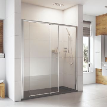 Roman Haven6 Level Access Sliding Shower Door 1000mm Right Hand - Chrome