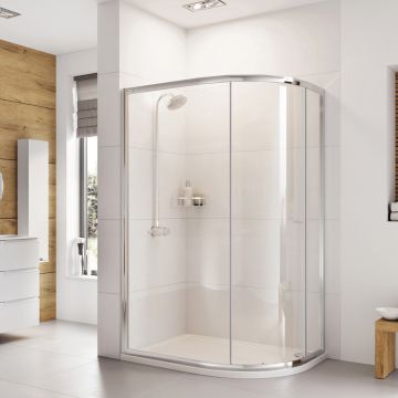 Roman Haven6 Single Door Offset Quadrant Shower Enclosure 900mm x 1200mm - Chrome