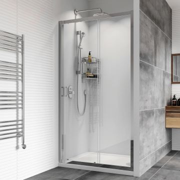 Roman Haven8 Sliding Shower Door 1400mm - Chrome