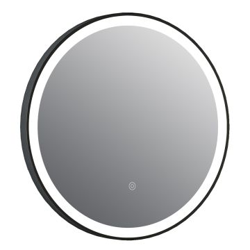 Rosario LED Round Mirror with Touch Sensor 600mm - Black