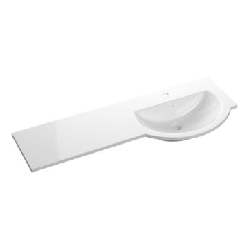 Serene 1244mm Standard Round One-Piece Basin & Overflow Ring Right Hand - White
