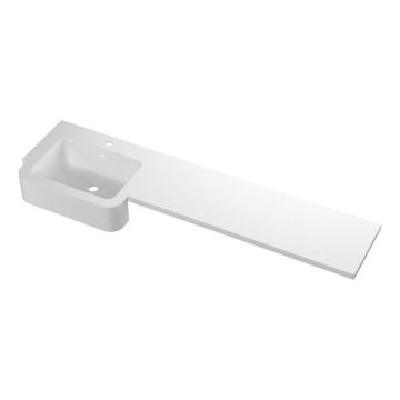 Serene 1542mm Standard Square One-Piece Basin & Overflow Left Hand - White