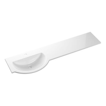 Serene 1544mm Standard Round One-Piece Basin & Overflow Ring Left Hand - White
