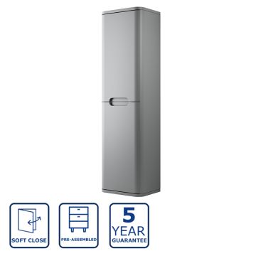 Serene Abbeydale 350mm 2 Door Wall Hung Tall Unit - Matt Grey