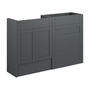 Serene Ashford 1236mm Basin & Toilet Unit Pack - Oak / Matt Graphite Grey