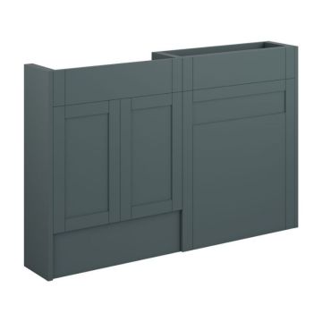 Serene Ashford 1236mm Slim Depth Basin & Toilet Unit Pack - Grey / Matt Green