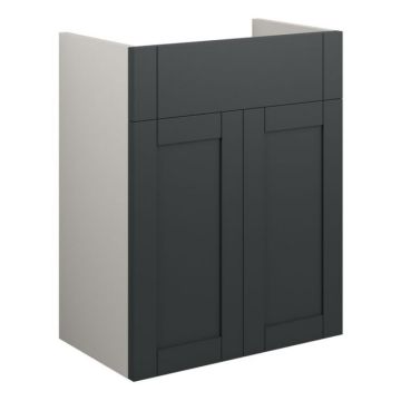 Serene Ashford 500mm Full Depth Basin Unit - Grey / Matt Graphite Grey