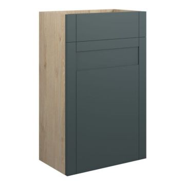 Serene Ashford 500mm Full Depth Toilet Unit - Oak / Matt Green