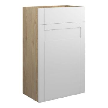 Serene Ashford 500mm Full Depth Toilet Unit - Oak / Matt White