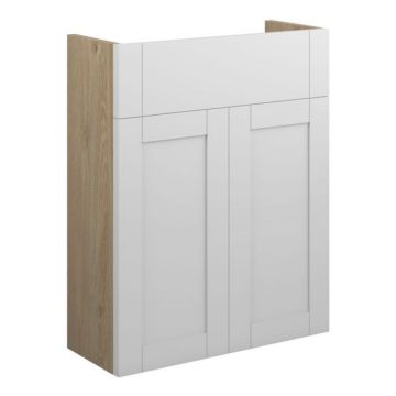 Serene Ashford 500mm Slim Depth Basin Unit - Oak / Matt White