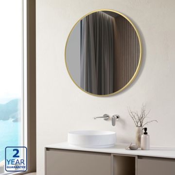 Serene Asteri 500mm Round Mirror - Brushed Brass