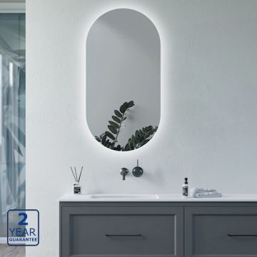 Serene Beaute 400mm x 800mm Oblong Back Lit LED Mirror with Touch Screen