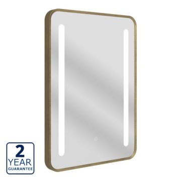 Serene Bloom Rounded Front-Lit LED Mirror 500mm x 700mm - Brushed Bronze