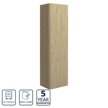 Serene Brackley 350mm 1 Door Wall Hung Tall Unit - Textured Oak