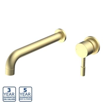 Serene Brienz 220mm Wall Mounted Basin Mixer - Brushed Brass