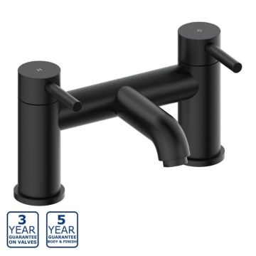 Serene Brienz Deck Mounted Bath Filler - Matt Black