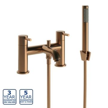 Serene Brienz Deck Mounted Bath Shower Mixer with Kit - Brushed Bronze