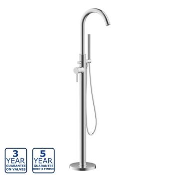 Serene Brienz Floor Standing Bath Shower Mixer with Kit - Chrome