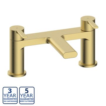 Serene Charlie Deck Mounted Bath Filler - Brushed Brass