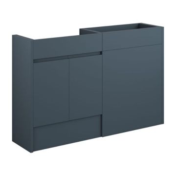 Serene Chatham 1236mm Basin & Toilet Unit Pack - Oak / Matt Arley Blue