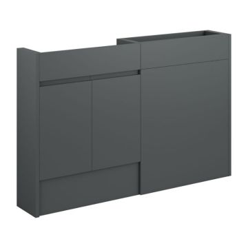 Serene Chatham 1236mm Slim Depth Basin & Toilet Unit Pack - Grey / Matt Graphite Grey