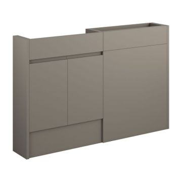 Serene Chatham 1236mm Slim Depth Basin & Toilet Unit Pack - Grey / Matt Stone