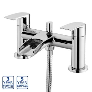 Serene Cher Deck Mounted Bath Shower Mixer with Kit - Chrome