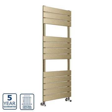 Serene Clover Square Towel Radiator 1200mm x 500mm - Brushed Brass