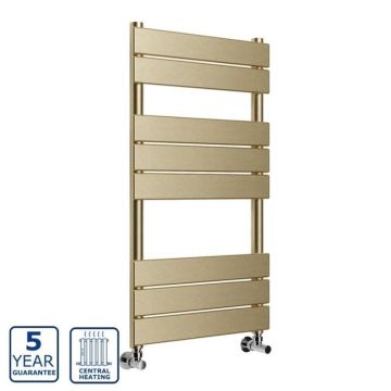 Serene Clover Square Towel Radiator 840mm x 500mm - Brushed Brass