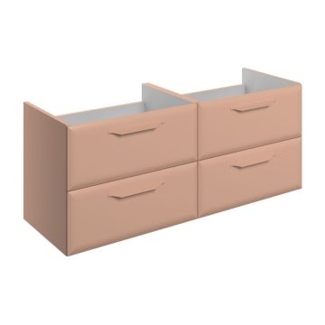 Serene Delphi 1200mm Wall Hung 4 Drawer Vanity Unit - Matt Apricot