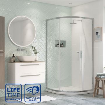 Serene Deluxe Single Door Quadrant Shower Enclosure 800mm x 800mm