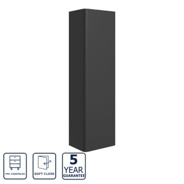 Serene Epsom 300mm 1 Door Wall Hung Tall Unit - Matt Black
