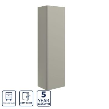 Serene Epsom 350mm 1 Door Wall Hung Tall Unit - Matt Latte