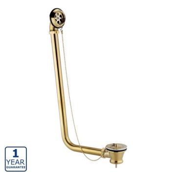 Serene Exposed Bath Plug & Chain Waste - Brushed Brass