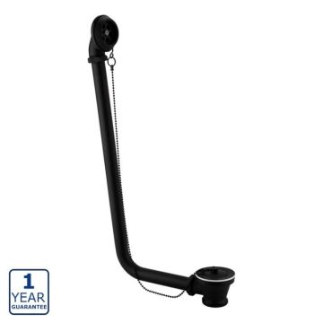 Serene Exposed Bath Plug & Chain Waste - Matt Black