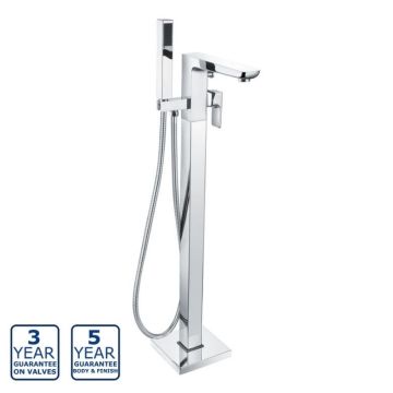 Serene Kenneth Floor Standing Bath Shower Mixer with Kit - Chrome