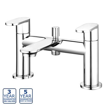 Serene Lovat Deck Mounted Bath Shower Mixer with Kit - Chrome 