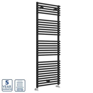 Serene Lula Round Towel Radiator 1450mm x 500mm - Black