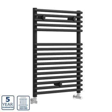 Serene Lula Round Towel Radiator 730mm x 500mm - Black