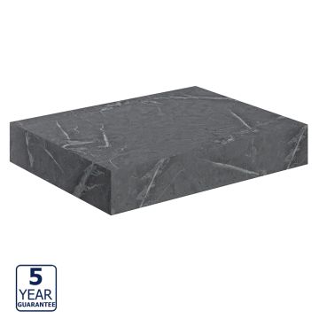 Serene Malham 600mm Wall Hung Basin Shelf - Grey Marble