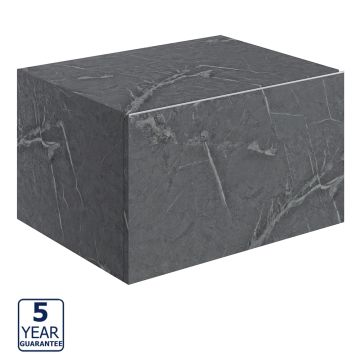 Serene Malham 600mm Wall Hung Storage Drawer - Grey Marble