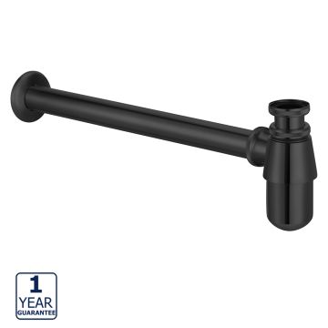 Serene Modern Bottle Trap with Extension & Flange - Matt Black